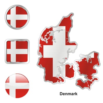 denmark map and internet buttons