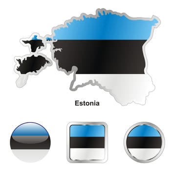 estonia map and internet buttons