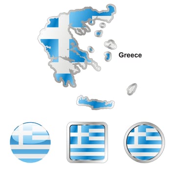 greece map and internet buttons