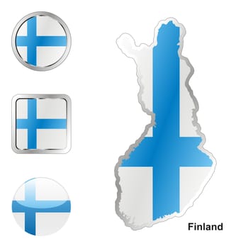 finland map and internet buttons