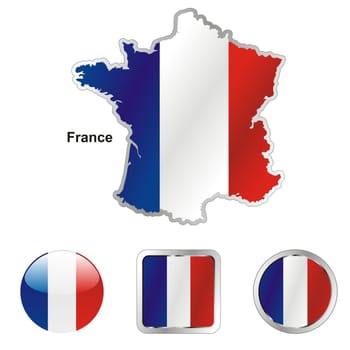 france map and internet buttons