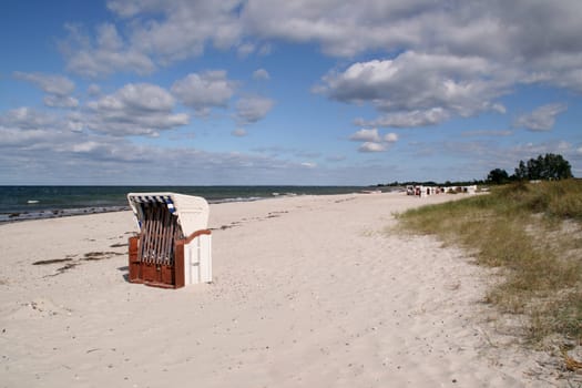 Beach chair on the Baltic Sea beach