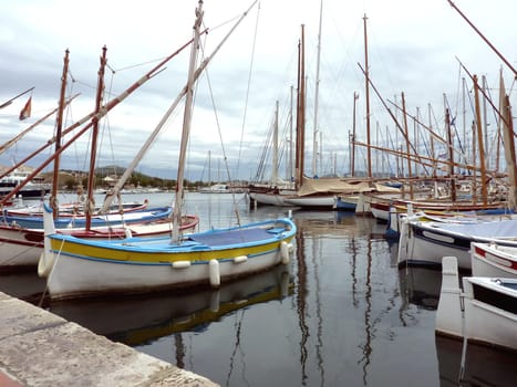 Colored beautiful boats