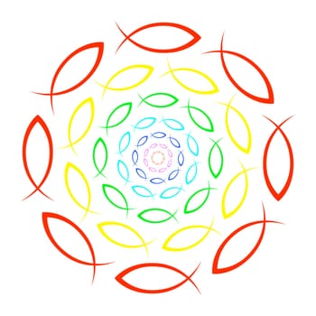 Rainbow - ICHTHYS Mandala 04
