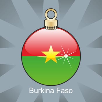 Burkina flag in christmas bulb shape