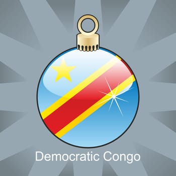Democratic Congo flag in bulb shape