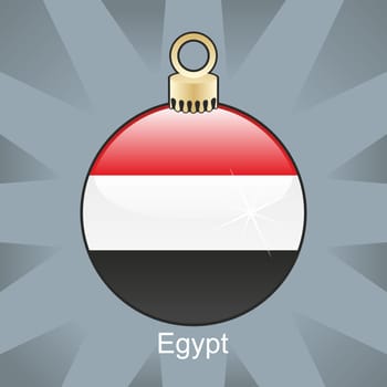 Egypt flag in christmas bulb shape