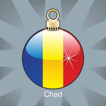 Chad flag in christmas bulb shape