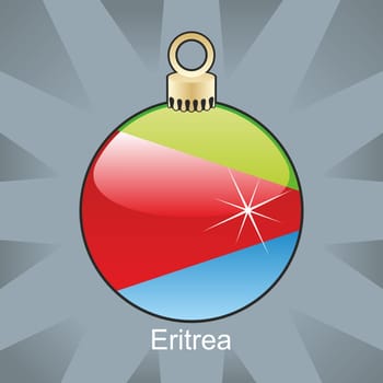 Eritrea flag in christmas bulb shape