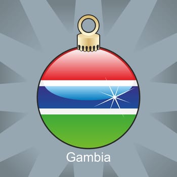 Gambia flag in christmas bulb shape