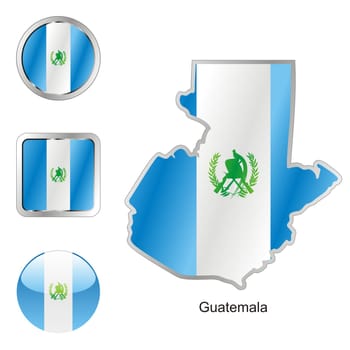 guatemala map and internet buttons