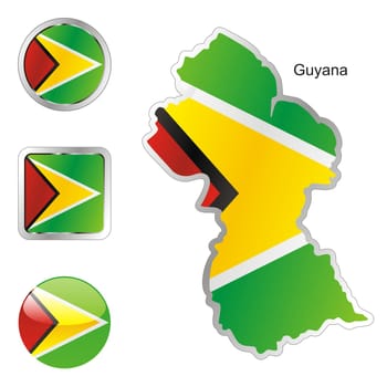 guyana map and internet buttons