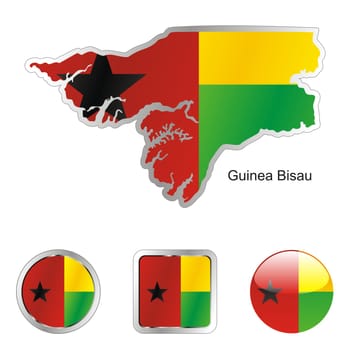 guinea bisau map and internet buttons