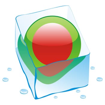 bangladesh flag frozen in ice cube