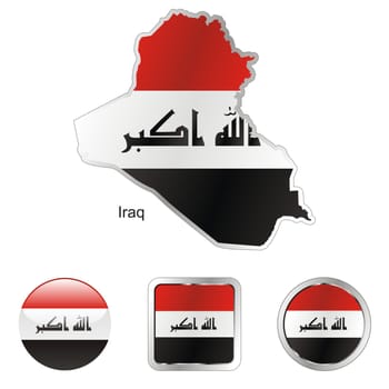 iraq map and internet buttons