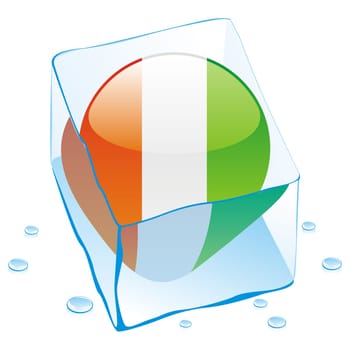 ivory coast flag frozen in ice cube