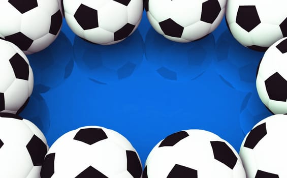 Background - Footballs on blue