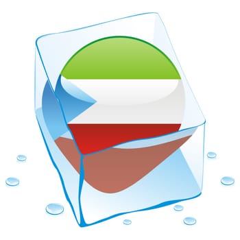 equatorial guinea flag frozen ice cube