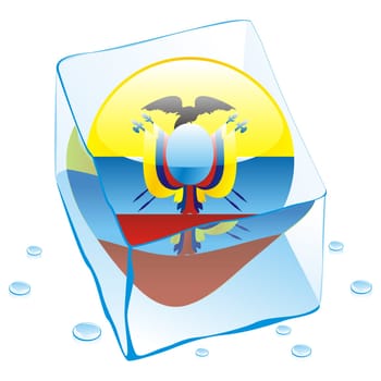 ecuador flag frozen in ice cube