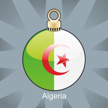 Algeria flag in christmas bulb shape