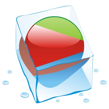 eritrea flag frozen ice cube