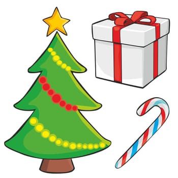 illustration of christmas items