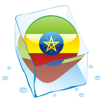 ethiopia flag frozen ice cube