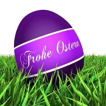 Purple Easter Egg in the Grass - Happy Easter - 01