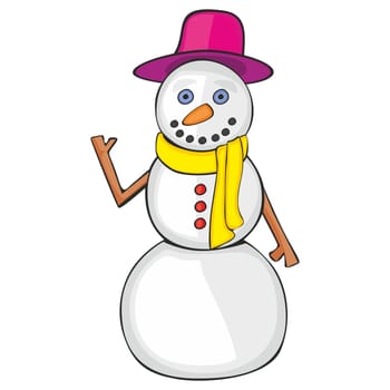 illustration of isolated funny snowman