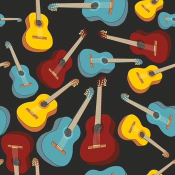 seamless pattern isolated guitars