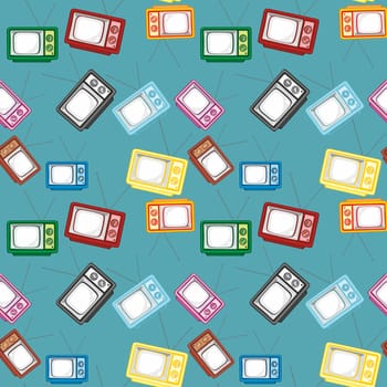seamless pattern isolated tv set