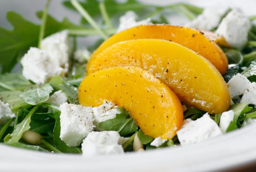 Peach with goat cheese