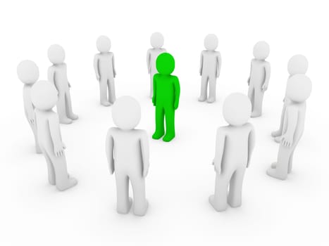 3d human circle green
