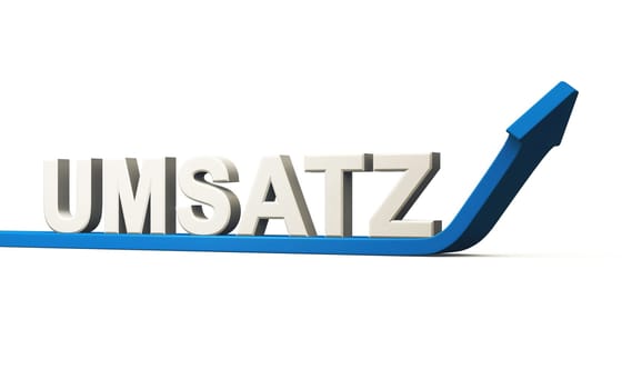 Sales Increase Concept 3D - Arrow Blue