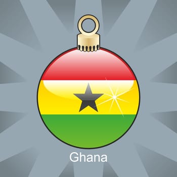 Ghana flag in christmas bulb shape