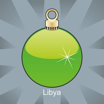 Libya flag in christmas bulb shape