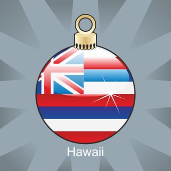 Hawaii flag in christmas bulb shape