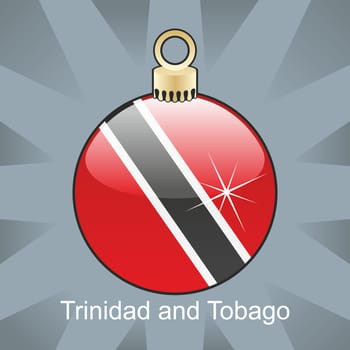 Trinidad Tobago flag christmas bulb