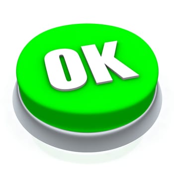 OK round button 3d