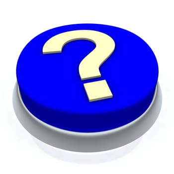 Question mark round button 3d
