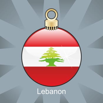 Lebanon flag in christmas bulb shape