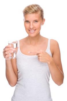 Woman with glass of water