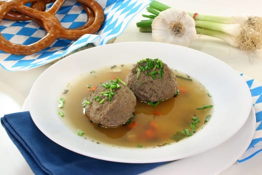 Liver dumpling soup