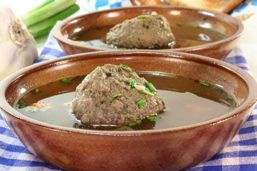 Liver dumpling soup