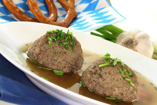 Liver dumpling soup