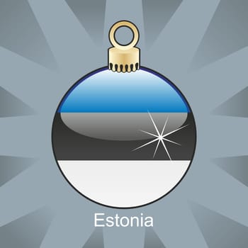 Estonia flag in bulb shape