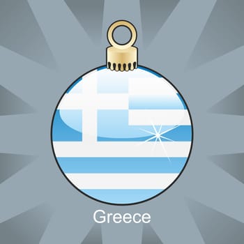 Greece flag in bulb shape