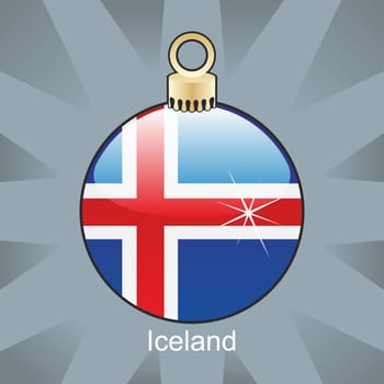 Iceland flag in bulb shape