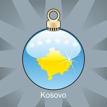 Kosovo flag in bulb shape