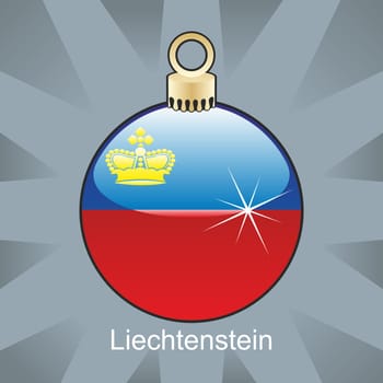 Liechtenstein flag in bulb shape